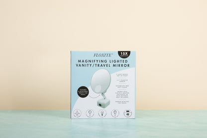 15X Magnified  WHITE 6.5” L.E.D. VANITY MIRROR FL-615-2